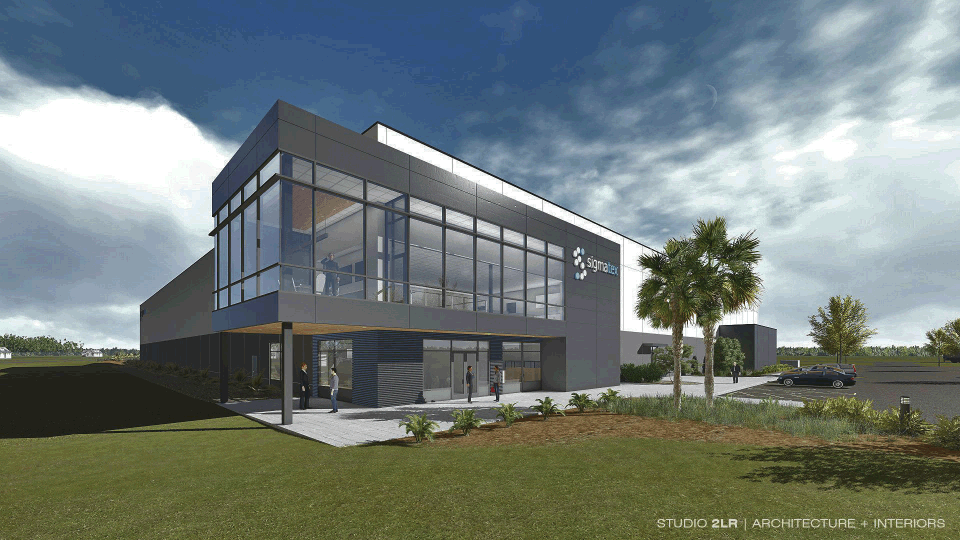 rendering of Sigmatex building in Orangeburg, SC